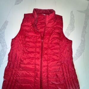 J. Jill Cherry Red Down Quilted Vest